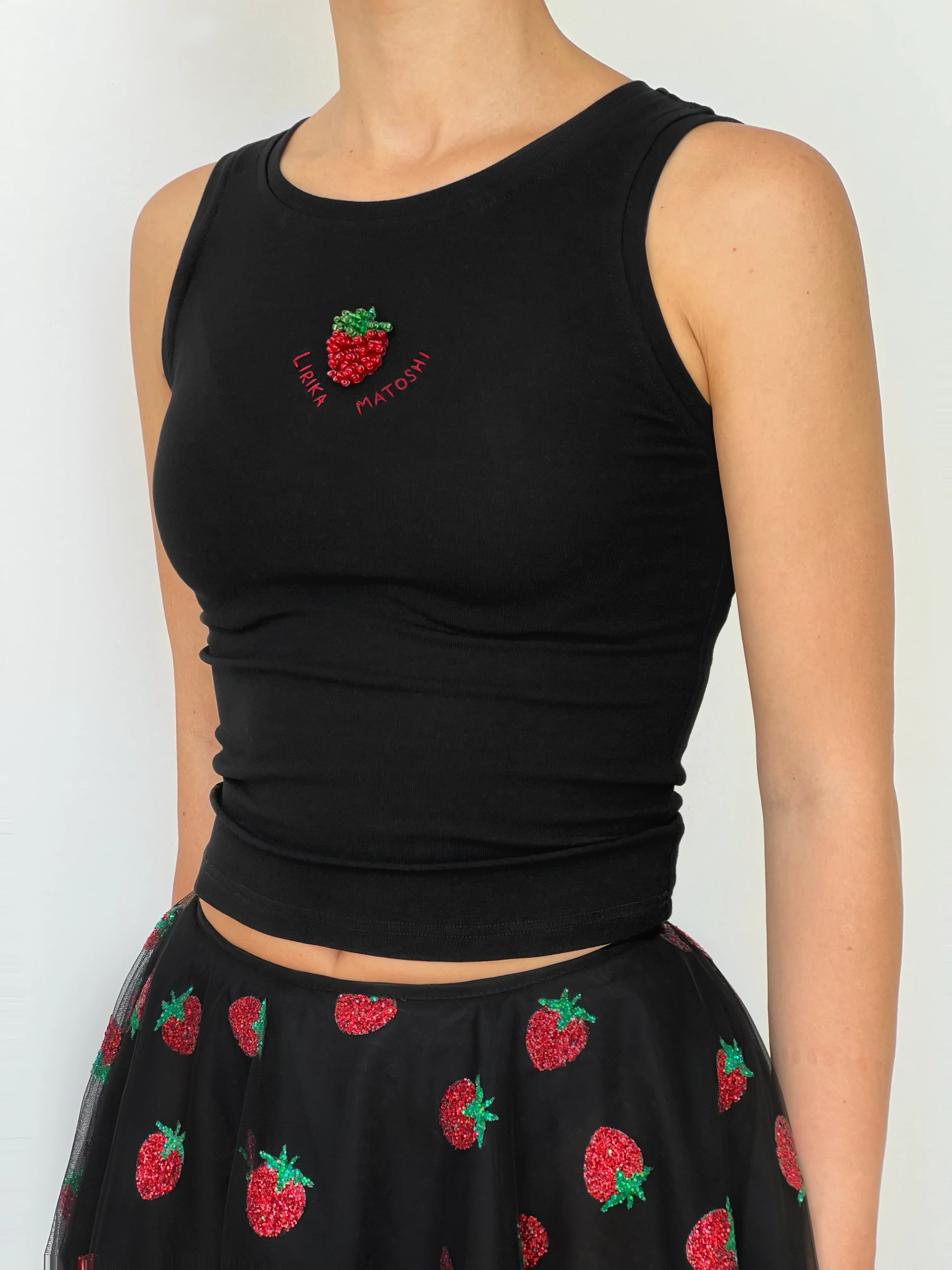 Strawberry Black Tank Top - Image 2