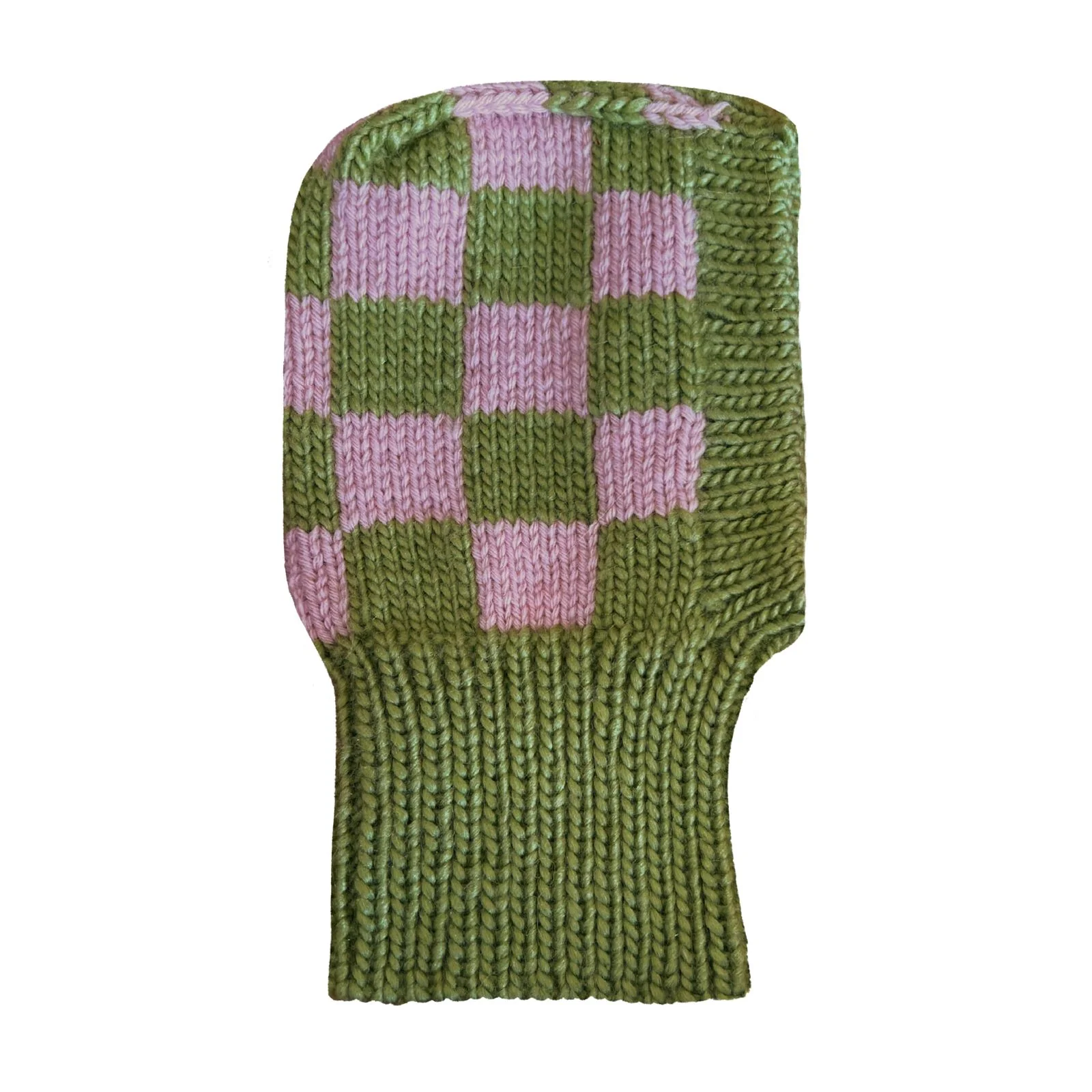 Checkered Hand Knitted Balaclava - Image 4