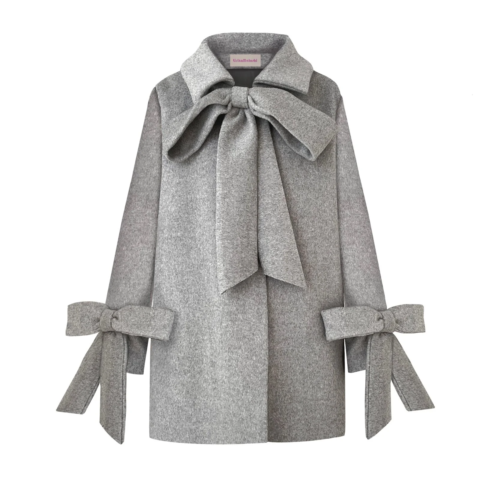 Grey Bow Coat