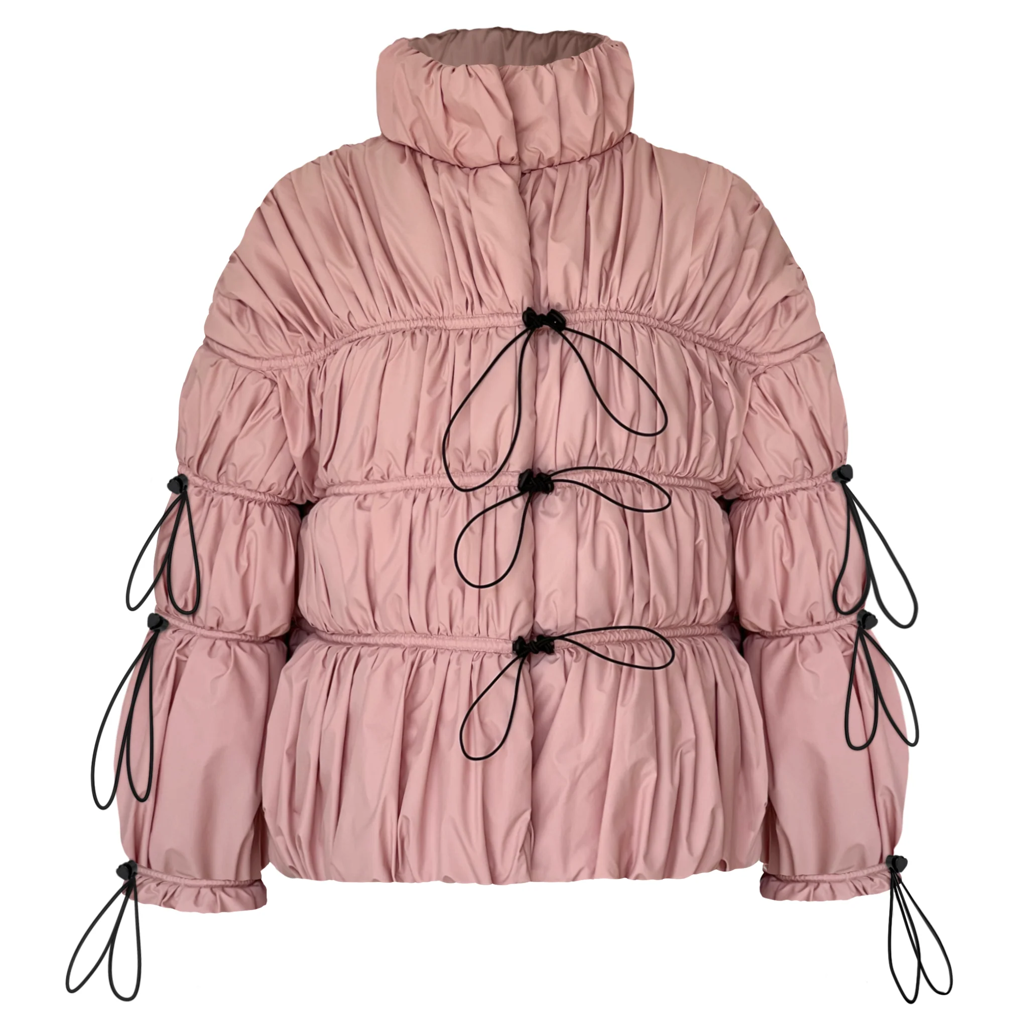 Ruffled Pink Puffer Jacket