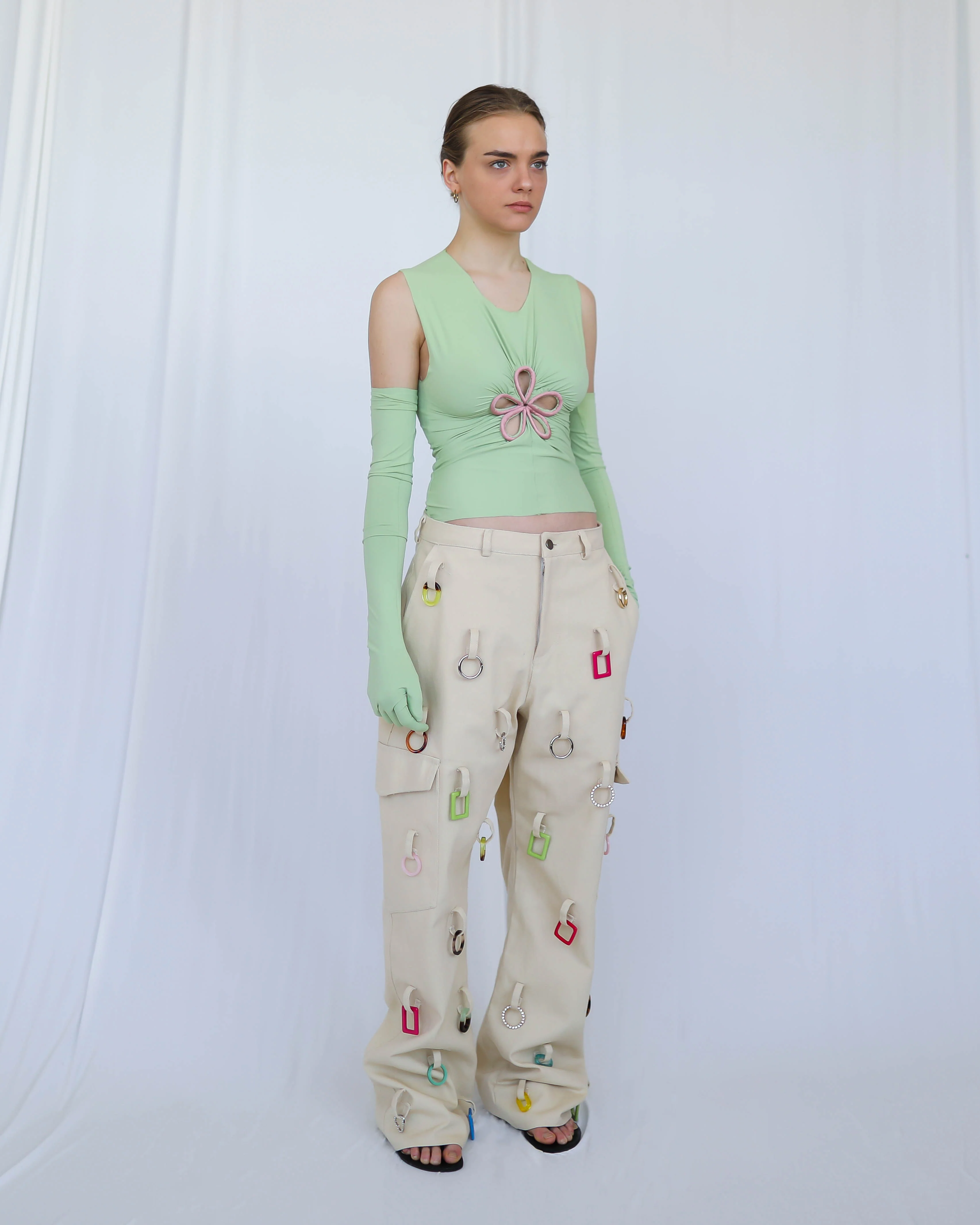 Spandex Cutout Top & Gloves - Image 4